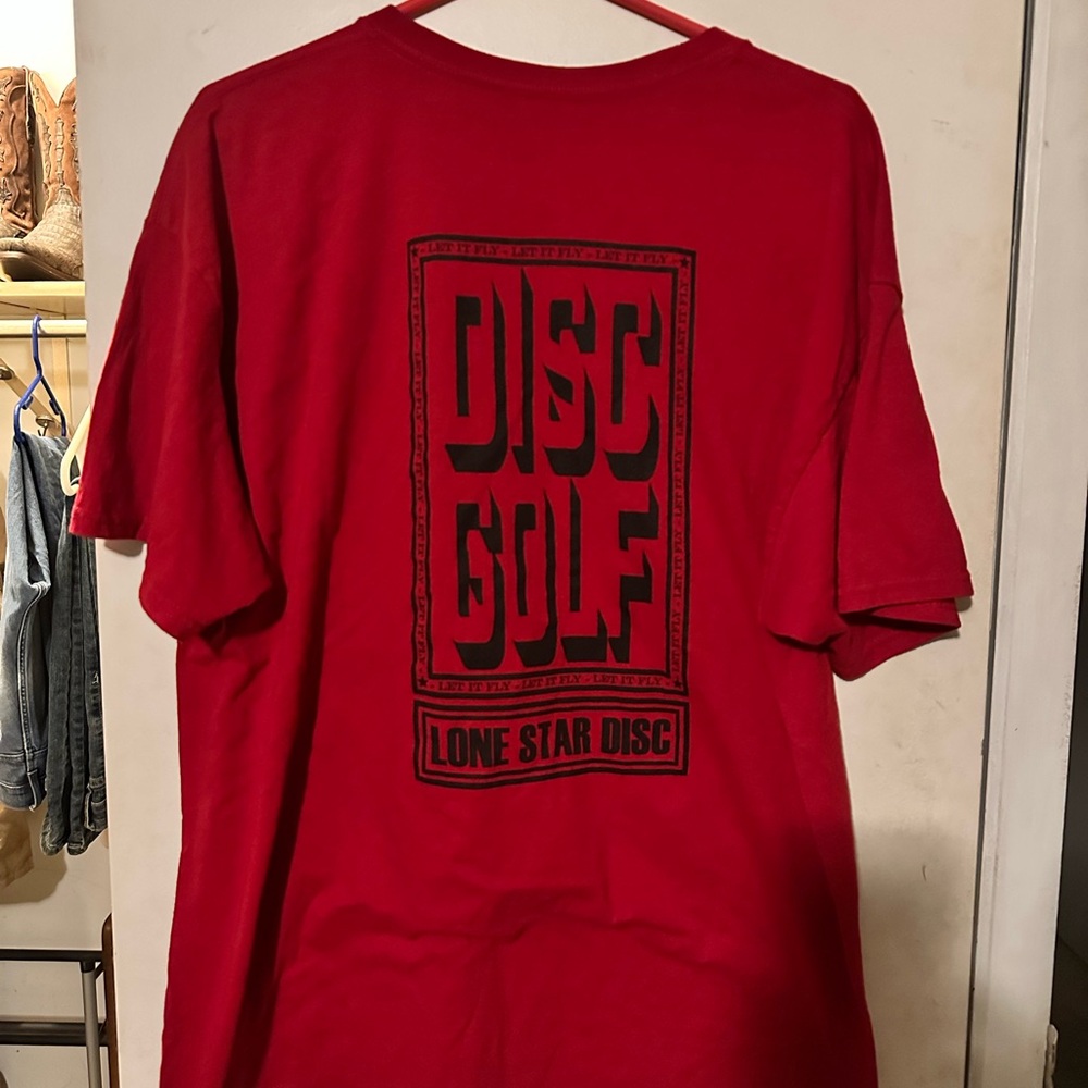 Hanes Red Lone Star Disc Golf Tee